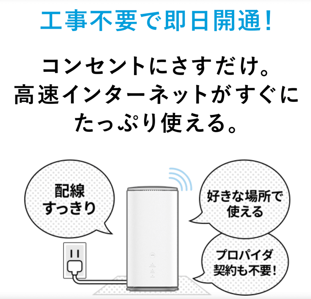 WiMAXはコンセントに挿すだけで簡単に利用可能